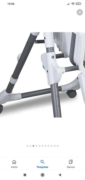 Cadeira Cadeirao Alimentação Bebe Cherry Baby Style Azul - Foto 6