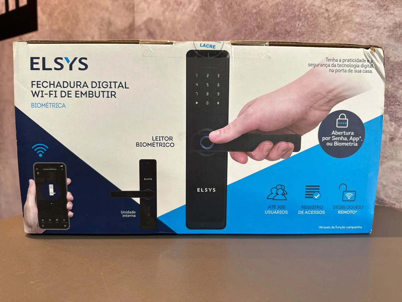 Fechadura Digital Wi-Fi de Embutir Biométrica ELSYS