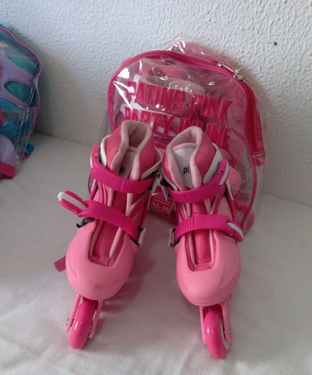 Patins Inline Pink Party Infantil Tamanho 32-35