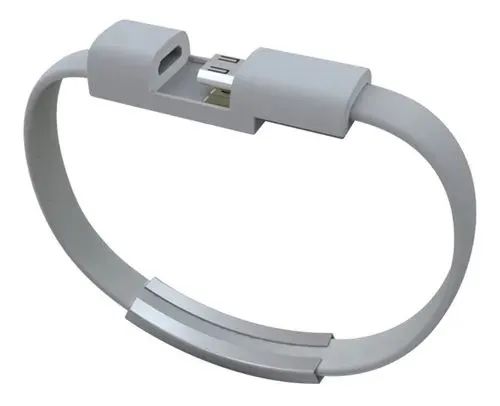 Cabo Usb Pulseira Iphone ou Micro Usb V8 - Foto 2