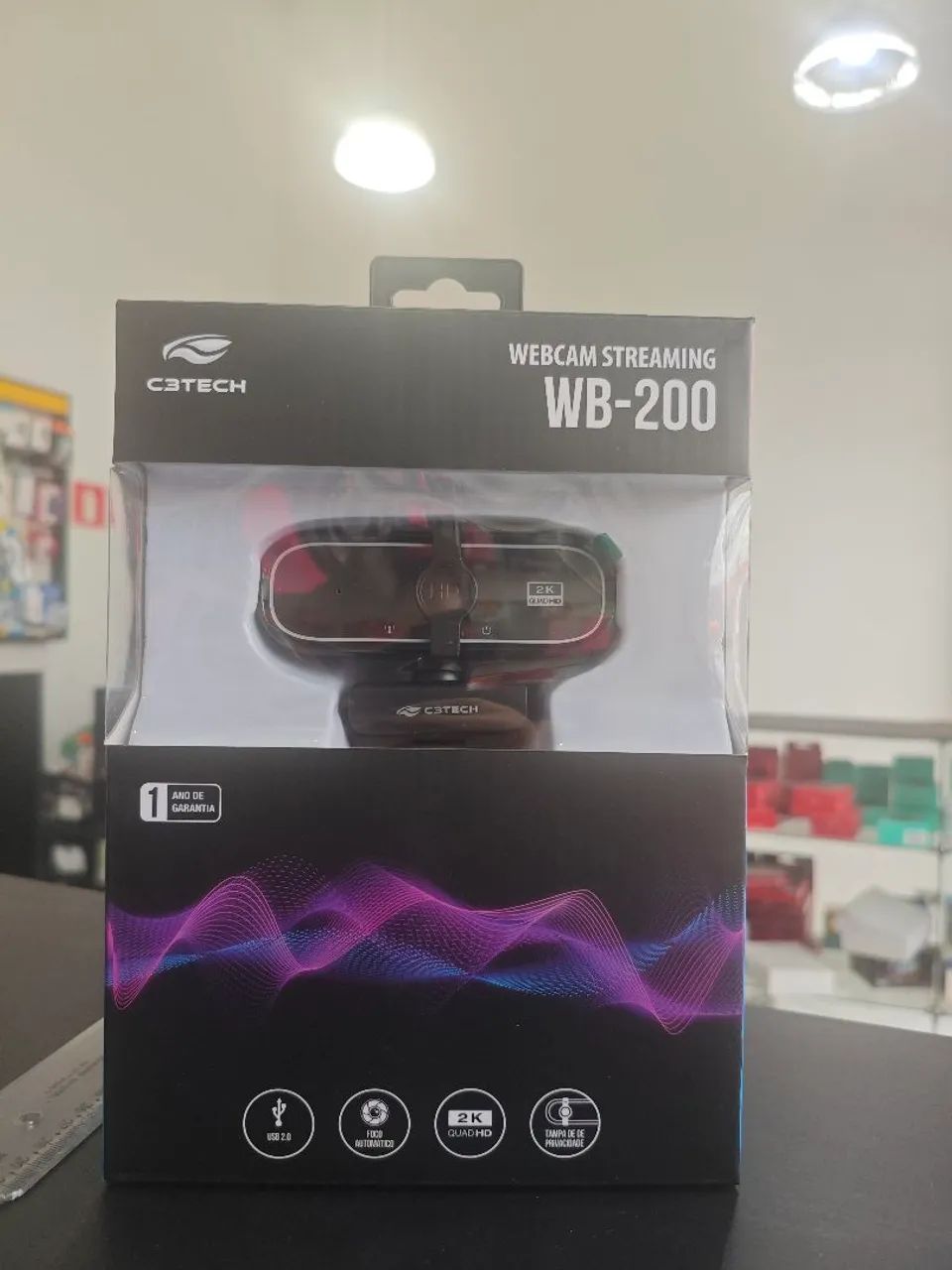 Webcam C3TECH WB-200 2K Quad HD - Streaming de alta qualidade