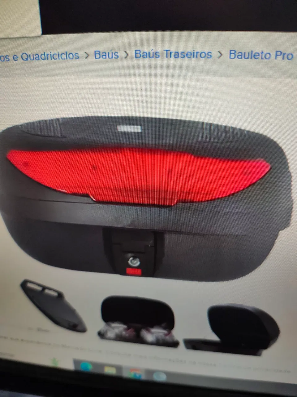 Baú Traseiro com LED de Segurança - Baúleto Pro