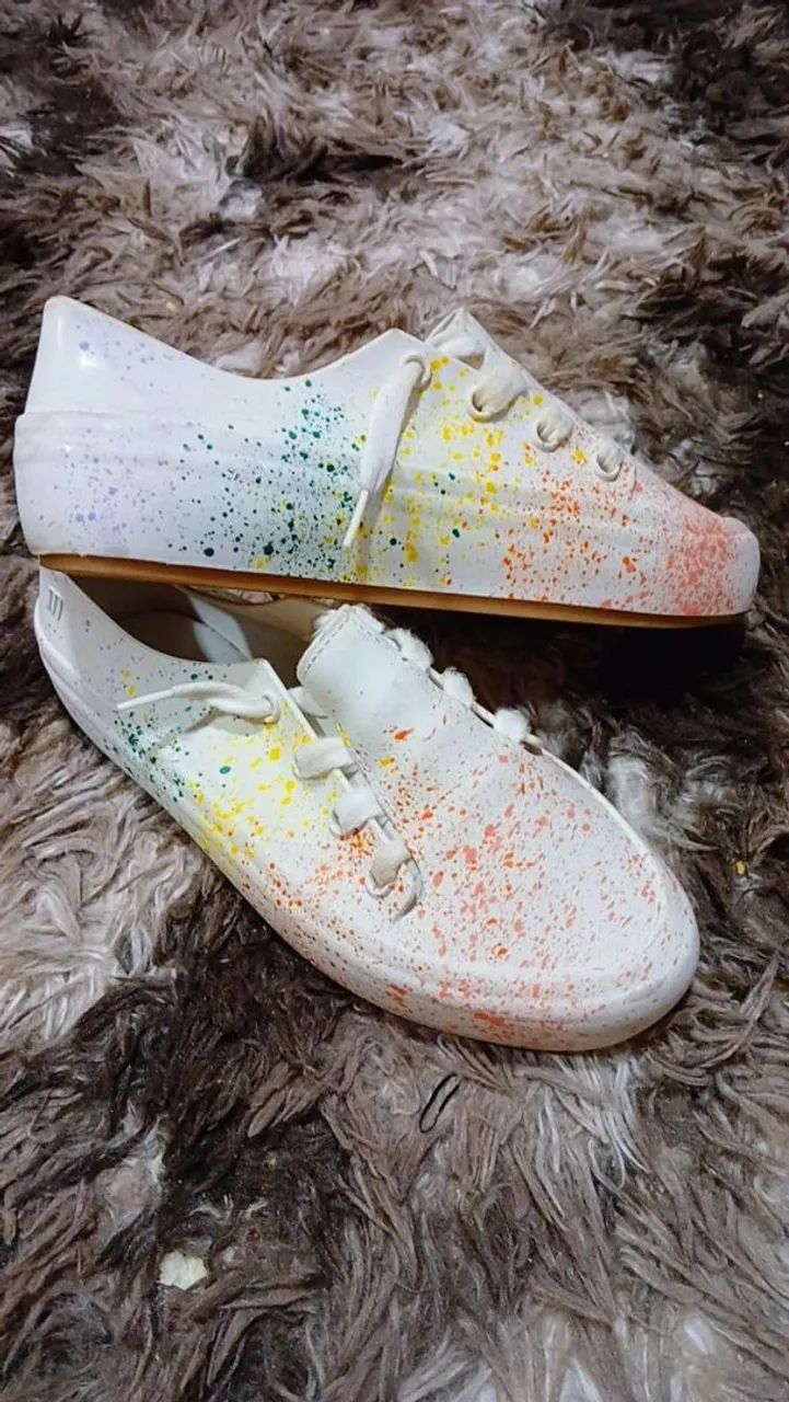 Tênis melissa Branco com Detalhes Coloridos