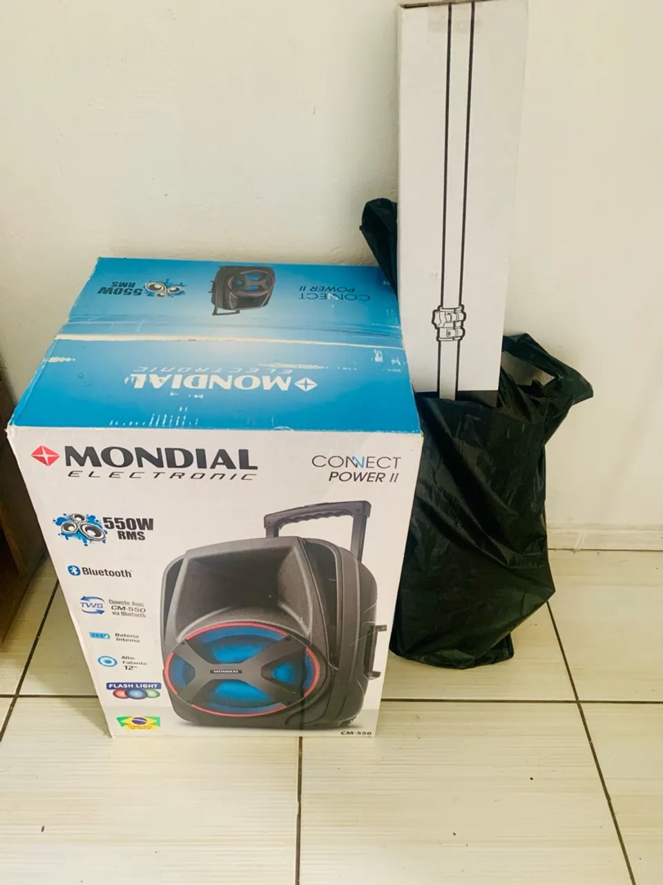 Caixa de Som Mondial Connect Power II 550W RMS Bluetooth