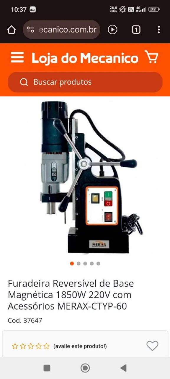 Furadeira Reversível de Base Magnética 1850W 220V com Acessórios MERAX-CTYP-60