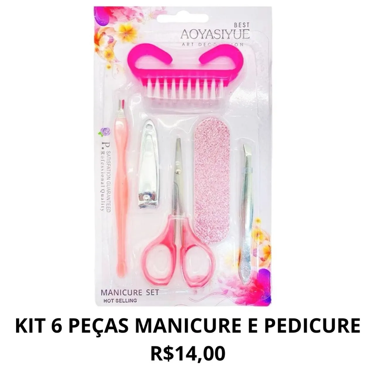 Kit Manicure e Pedicure 6 Peças - Novo