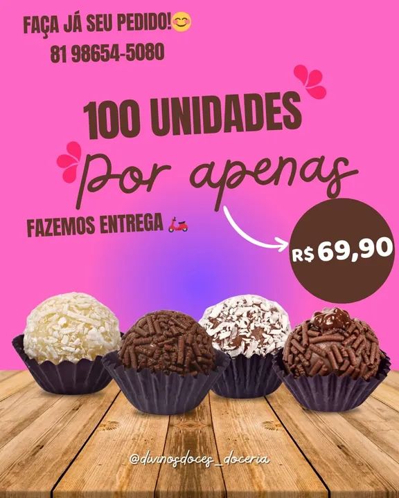 100 docinhos de festa por 70$