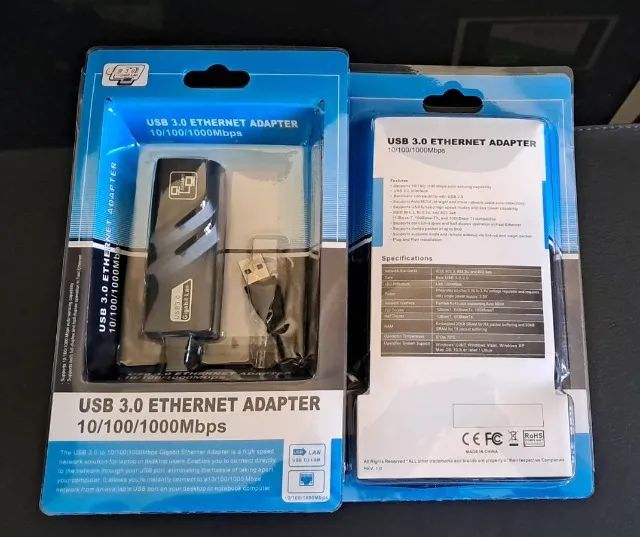Adaptador Ethernet 10/100/1000Mbs USB 3.0 (Novo) Leiam o anuncio