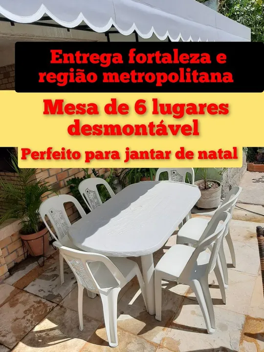 * Mesa 6 lugares desmontável pls