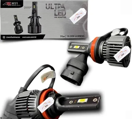 Par De Ultra Led Automotivo 70w 10000 Lúmens 6000k Bivolt