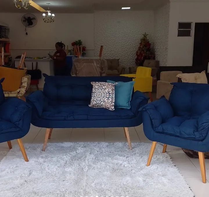 Conjunto de namoradeira Azul Marinho - 2 peças