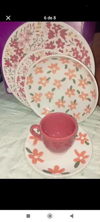 Jogo de Chá com Flores - Novo! - Foto 3