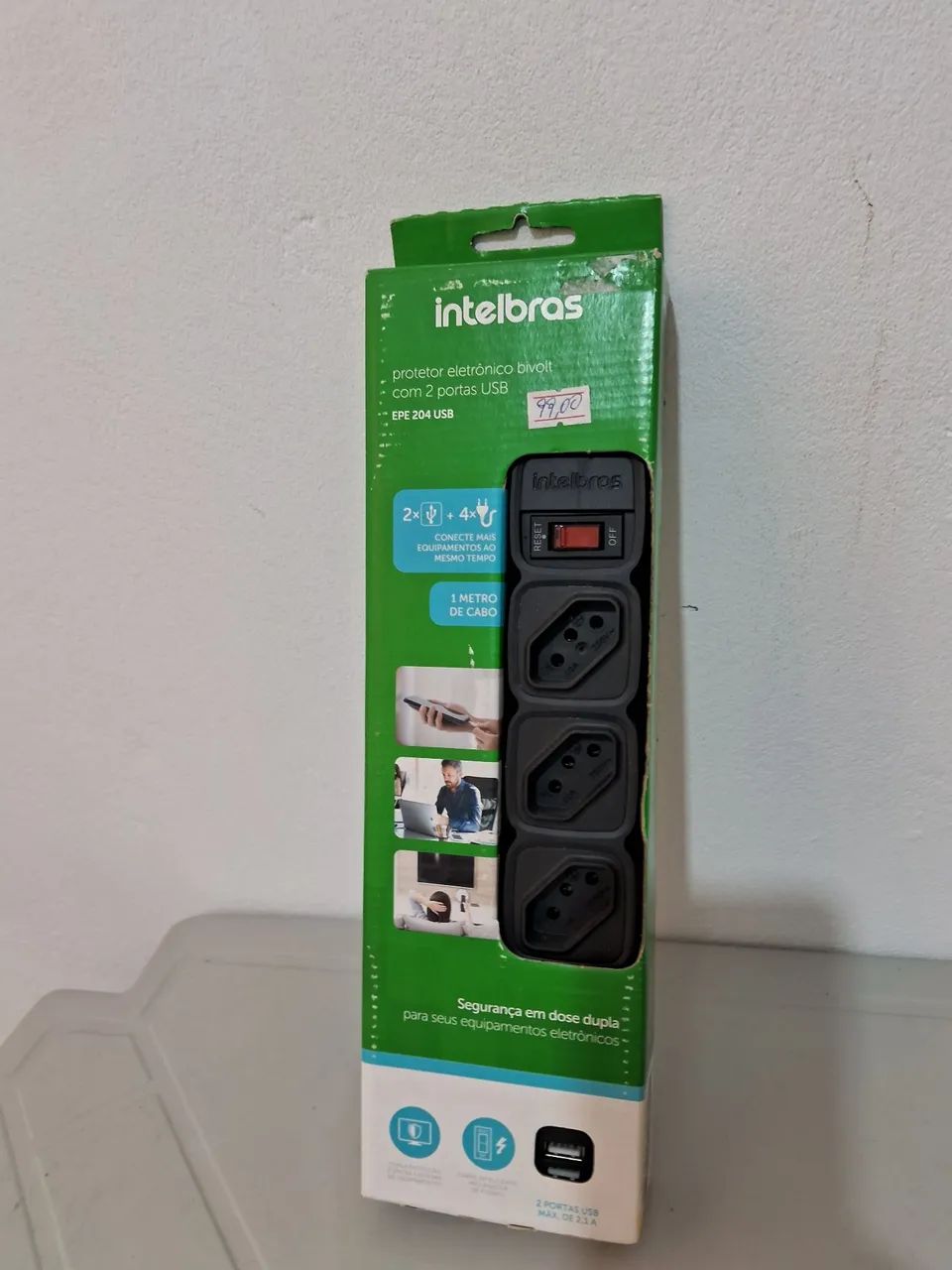 Protetor Eletrônico Bivolt com 2 portas USB