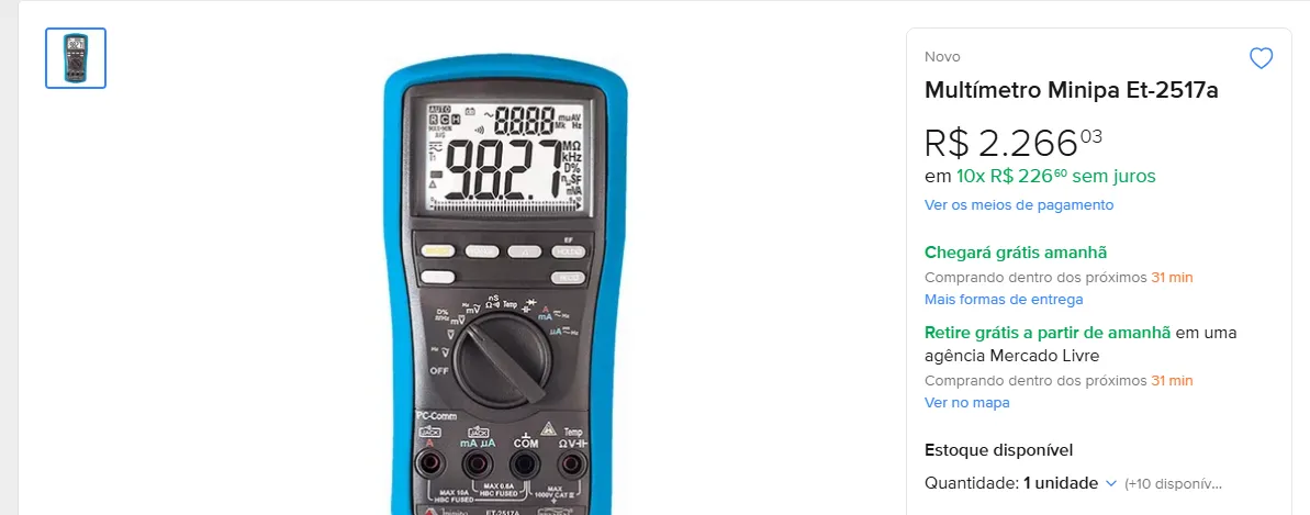 Multimetro MINIPA ET 2517- A