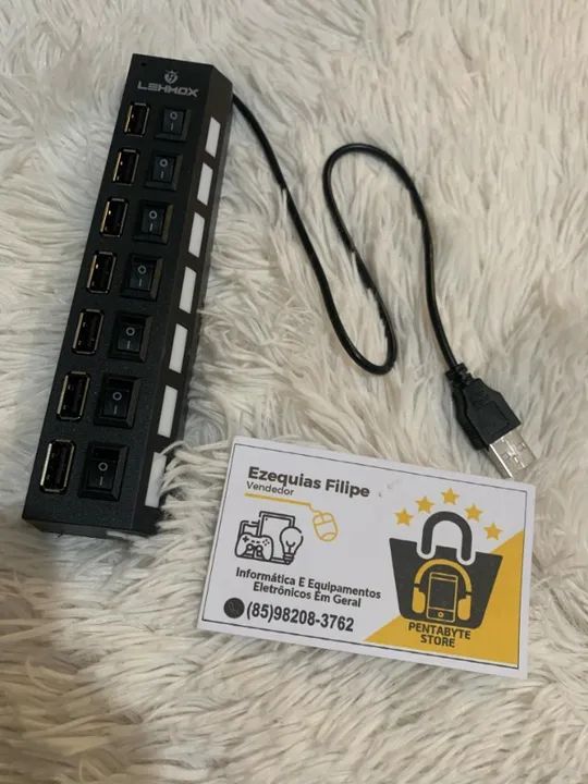 Hub USB 7 Portas 2.0 Novo Com Garantia!!!