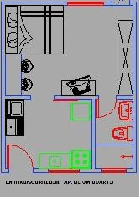 Apto.de 1 Quarto,1 Banheiro,1 Cozinha .Area de lazer comun. Valor: 800 R$ - Foto 2