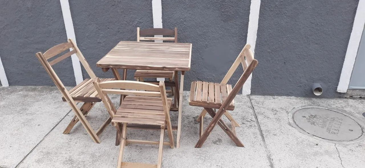 Conjunto de Mesa e Cadeiras Dobráveis - Foto 2