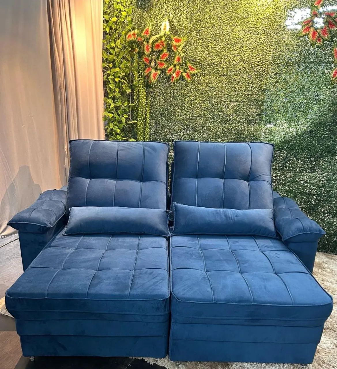 Sofá Azul Modular Confortável64673644465409120