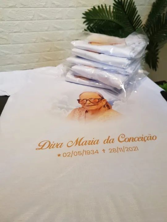 Camisa para homenagem com foto e frase setimo dia - Foto 2