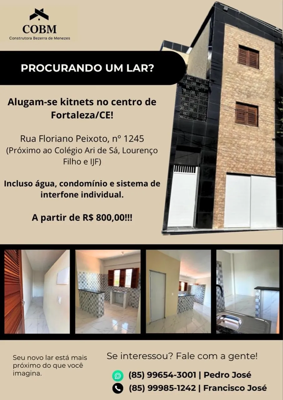 Alugam-se kitnets no Centro de Fortaleza!