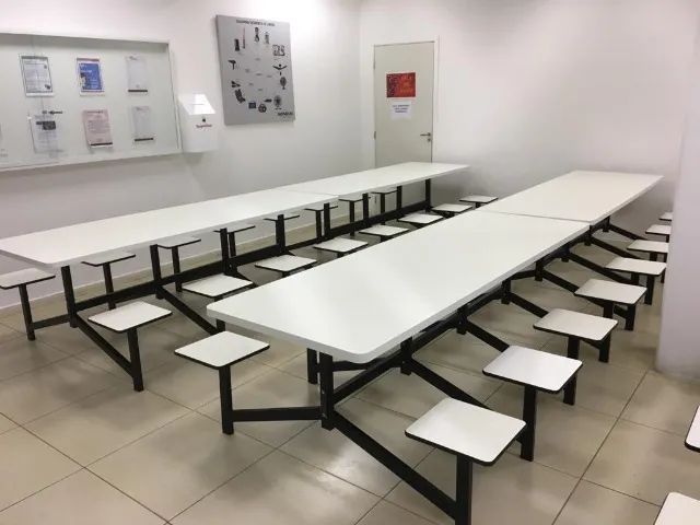 Mesa para refeitório -bancos acoplados com encosto-8 lugares - Foto 2
