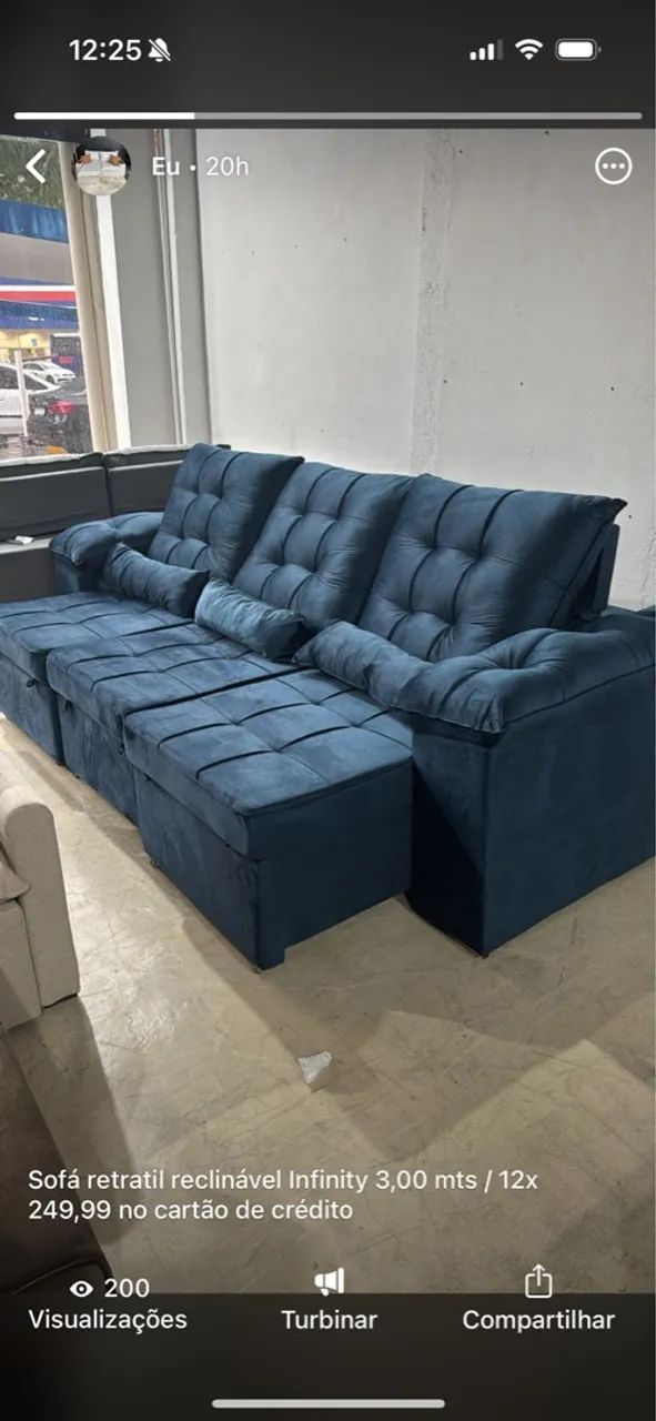 SOFA RETRATIL RECLINÁVEL MÁXIMO PLUS 2,50 mts - Foto 3
