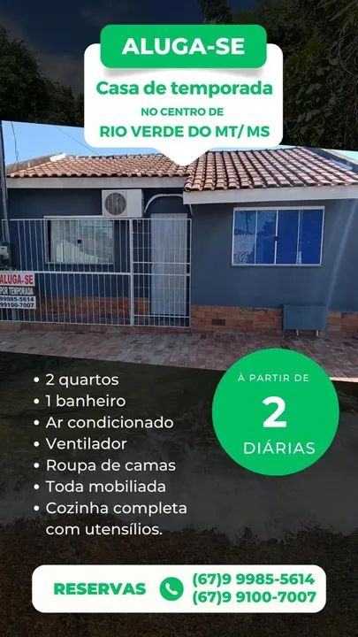 Locação Temporada Rio Verde de Mato Grosso MS