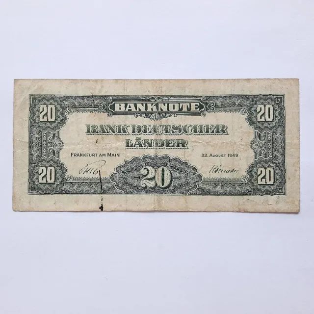 Rara Cédula, Alemanha, 20 Deutsche Mark Ano 1949, P# 17 Mbc - Foto 3
