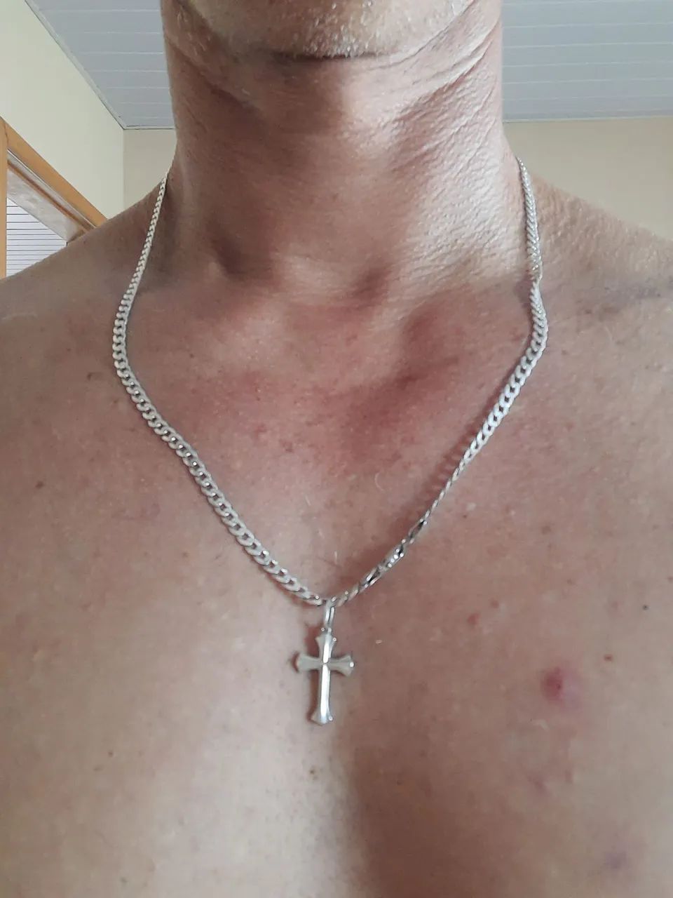 Cordão Masculino de Prata com Cruz - Foto 3