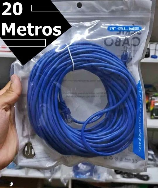 Cabo de rede 20 metros , entregamos, ac. cartões e Pix Cat 5