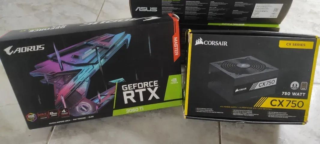 Kit Placas de Video UMA 3060ti / CINCO 1660 super / 01 Fonte CORSAIR 750W