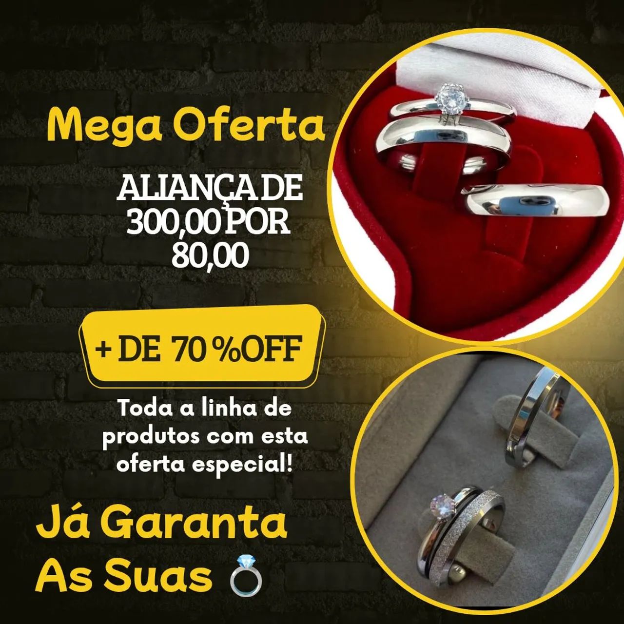 Alianças de Casamento - banhada  18k - 70% OFF