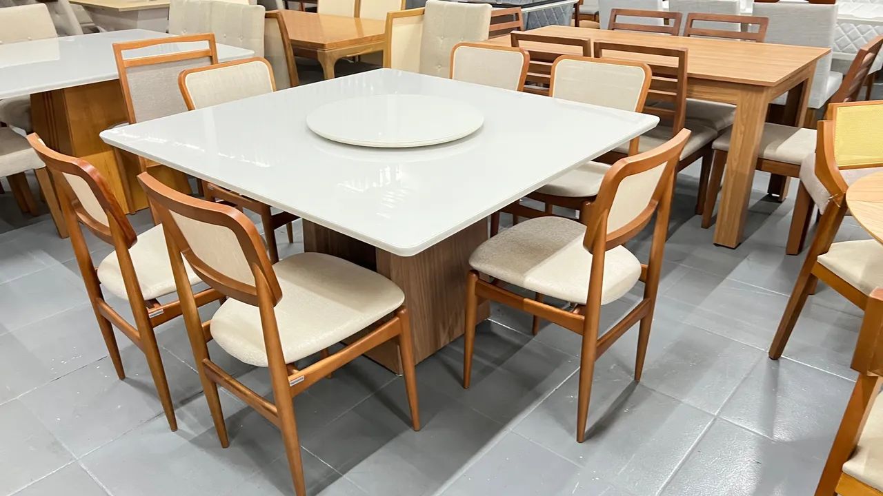 Mesa de Jantar com Tampo laqueado mesa de madeira  - Foto 3
