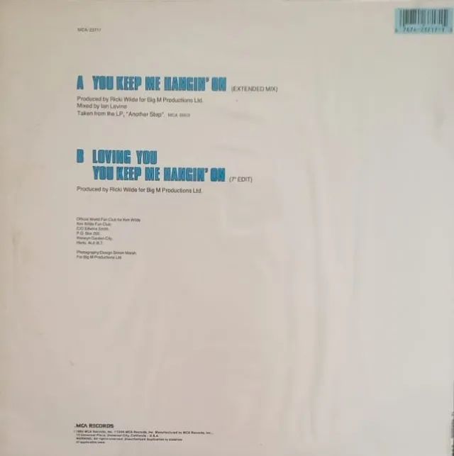 KIM WILDE  - YOU KEPP ME HANGING?ON - Foto 2