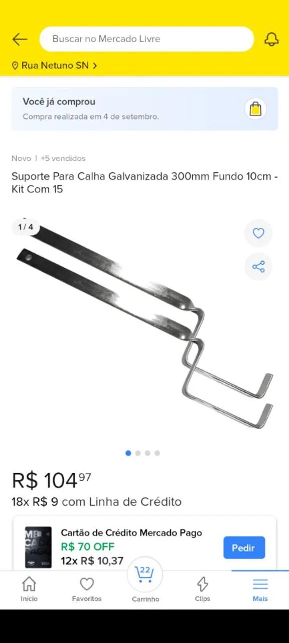 Suporte para calha galvanizada 