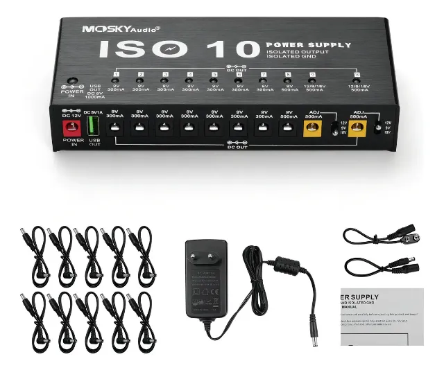 Fonte Isolada Mosky ISO 10 p/ Pedais de Guitarra