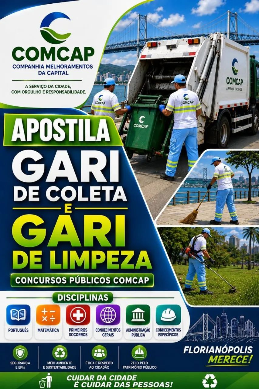 APOSTILA CONCURSO 2026 COMCAP COMPLETA 