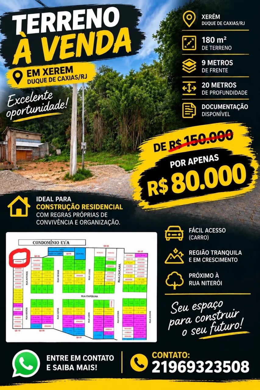 VENDO  - TERRENO EM XEREM