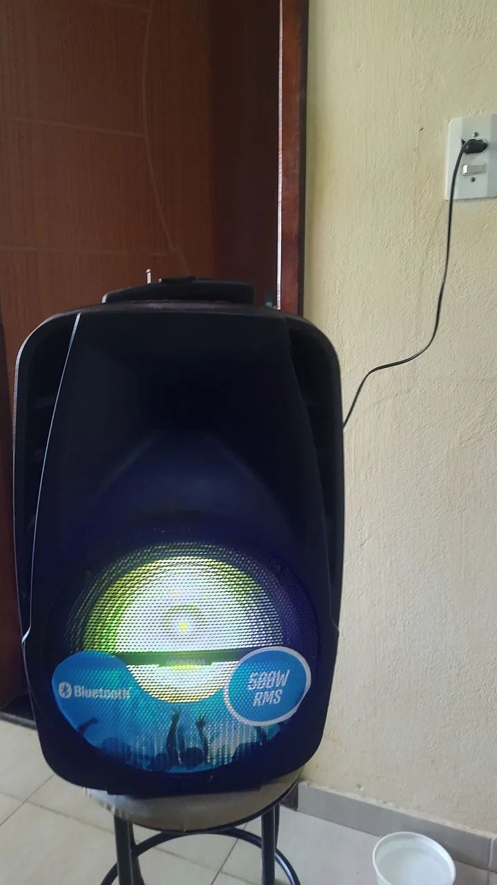 Caixa de som 500W com Luz de Led , Bluuetooth  - Foto 2