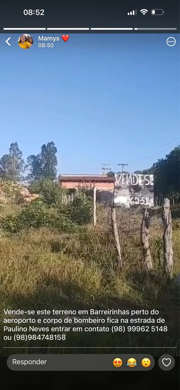 Vende-se terreno Barreirinhas