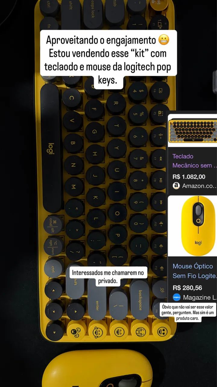 Teclado e mouse Logitech pop keys - Foto 2