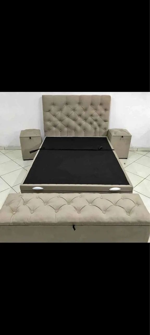 Cama casal baú e colchão molas Bonnel   - Foto 2