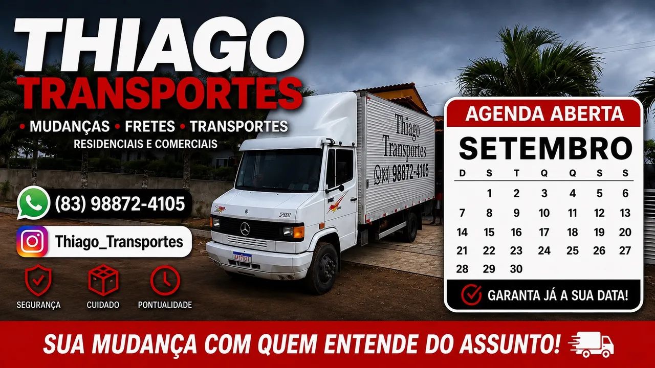 FRETES E MUDANÇAS | THIAGO TRANSPORTES | JOÃO PESSOA - Foto 3