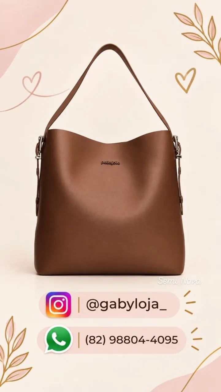 Bolsa Petite Jolie Marrom com fivelas 
