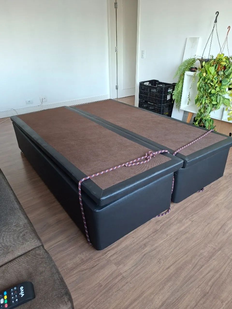 Base para Cama de Casal com Baú Ortobom Cori Black
