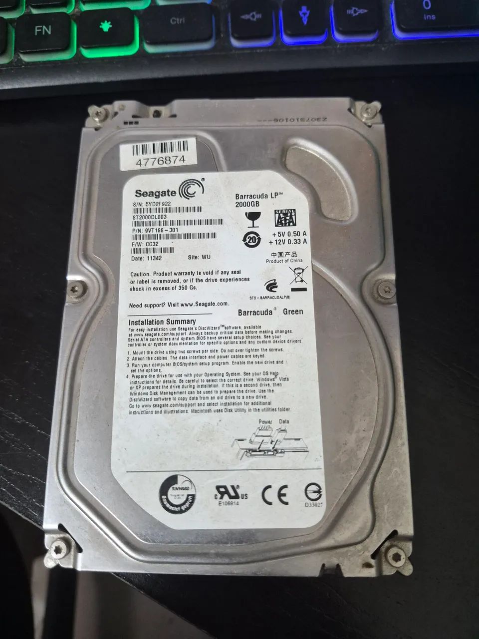 HD Seagate Barracuda 2TB (2000GB) 3.5" SATA PC / Desktop / DVR - Foto 4