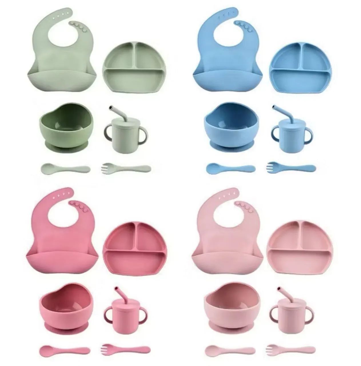 Pratos e copos de silicone introdução alimentar infantil - Foto 4