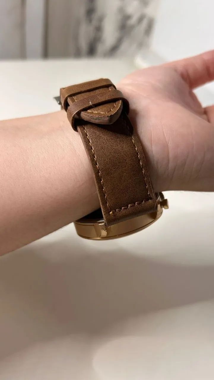 Relógio Leisite Dourado com pulseira em Couro R$:80 Reais  - Foto 5