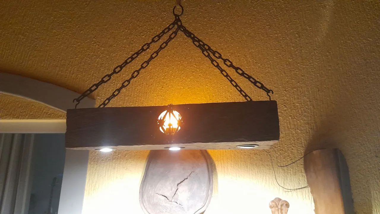 Luminárias rústicas vários modelos com efeito chamas
