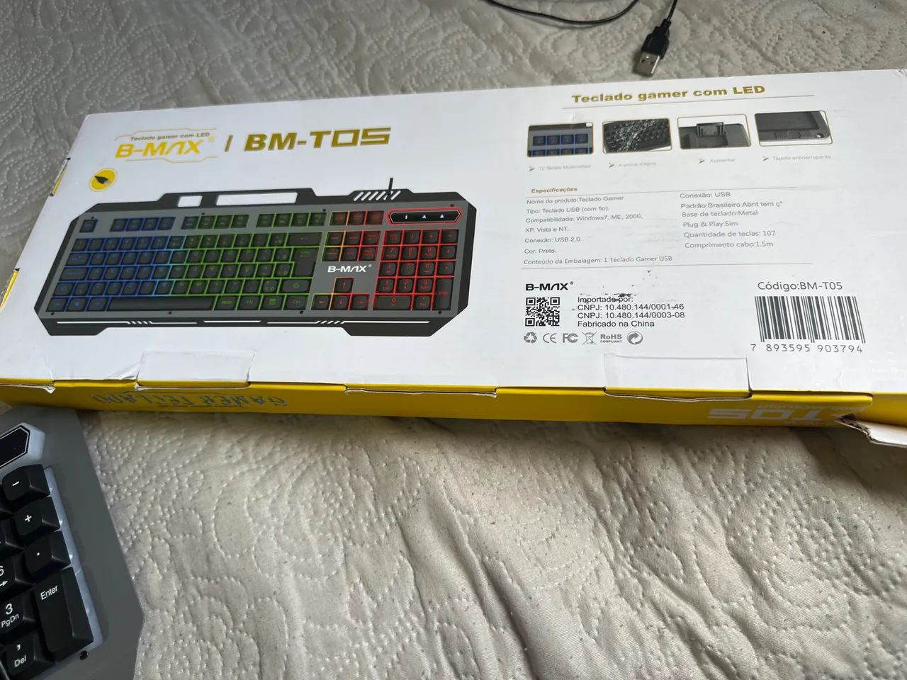 Teclado game + cabo  USB 3 entradas  - Foto 3